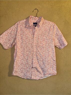 George Pink Floral Short-Sleeve Button-Down Shirt